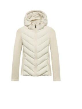 NWT ZARA COMBINATION PUFFER JACKET XXL, M 8073 ECRU